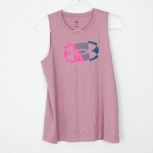 Under Armour Womens UA Tech Split Logo Sleeveless Tank Top Size S Pink‎ Running